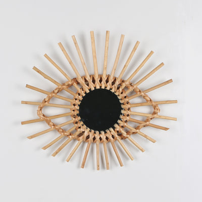 Wall-mounted Wicker Decorative Mirror