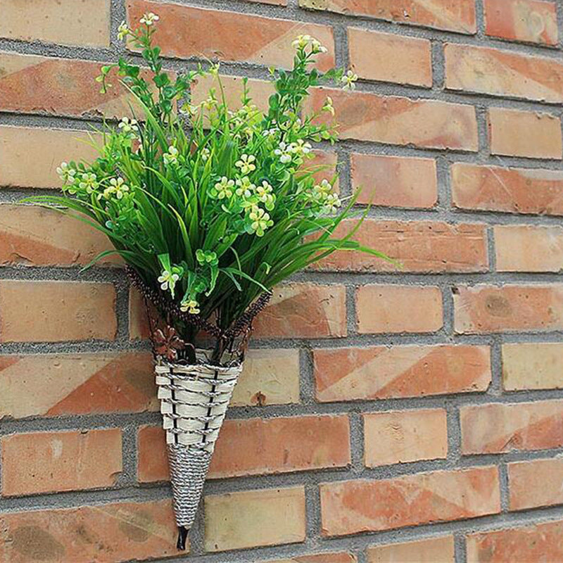 Vase Flower Rattan Basket Wall Hanging