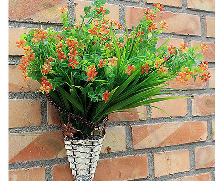 Vase Flower Rattan Basket Wall Hanging