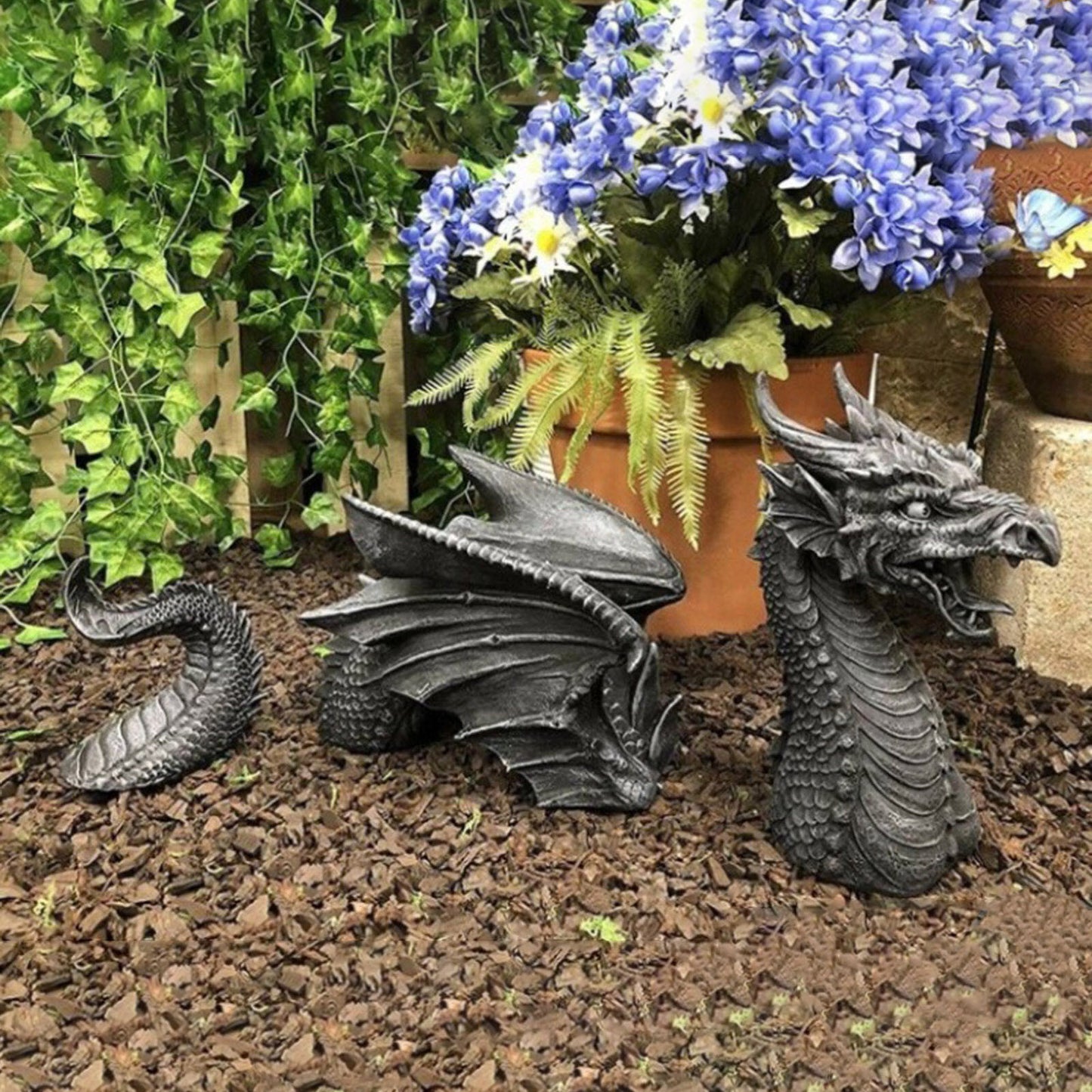 Large Dragon Gothic Garden Decor Statue