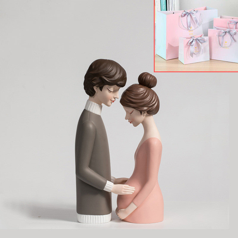 Young Girl Heart Sculptures, Couple Statue, Miniatures