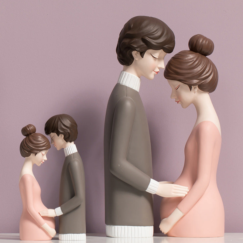 Young Girl Heart Sculptures, Couple Statue, Miniatures