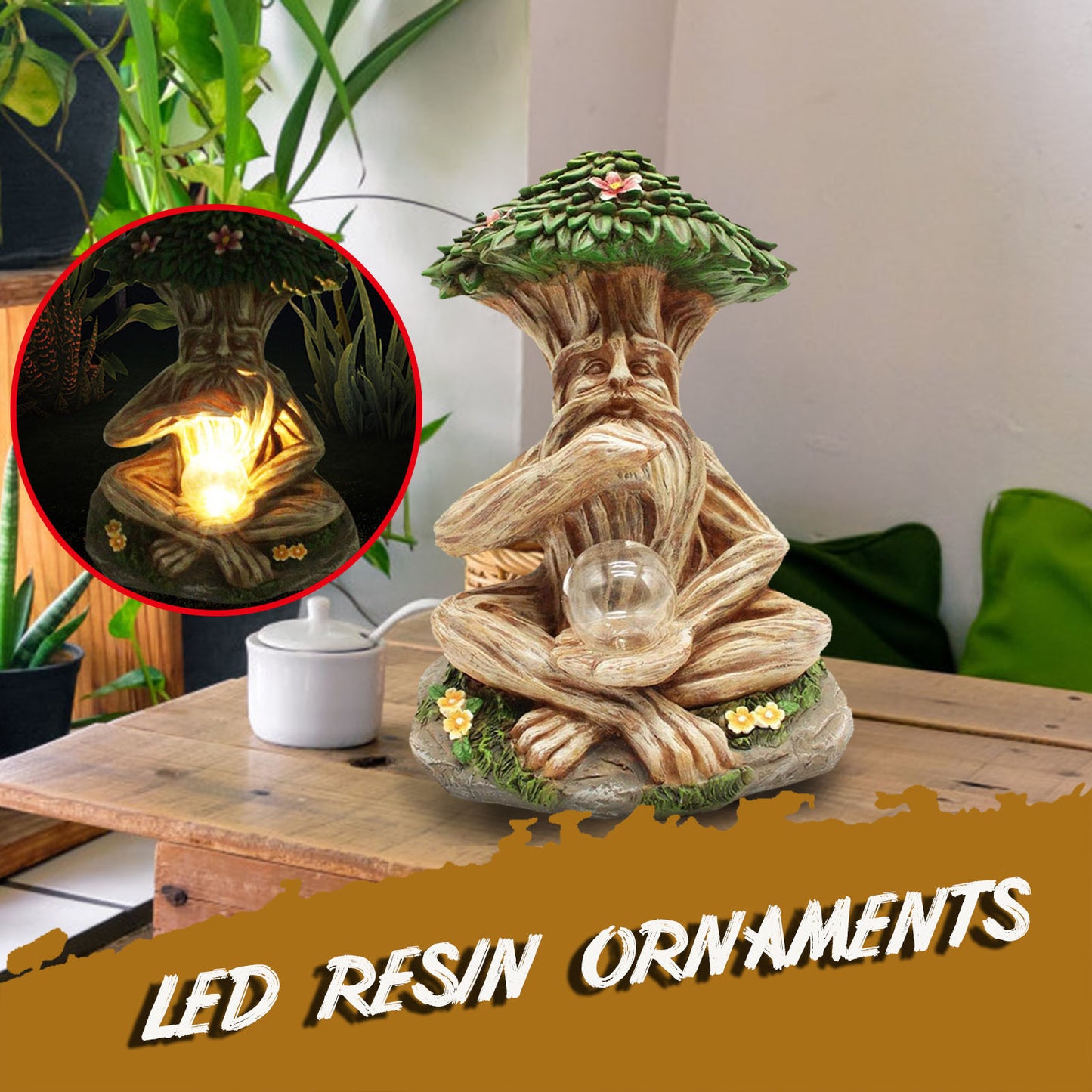 Garden Decoration LED Resin Ornament Sculptures