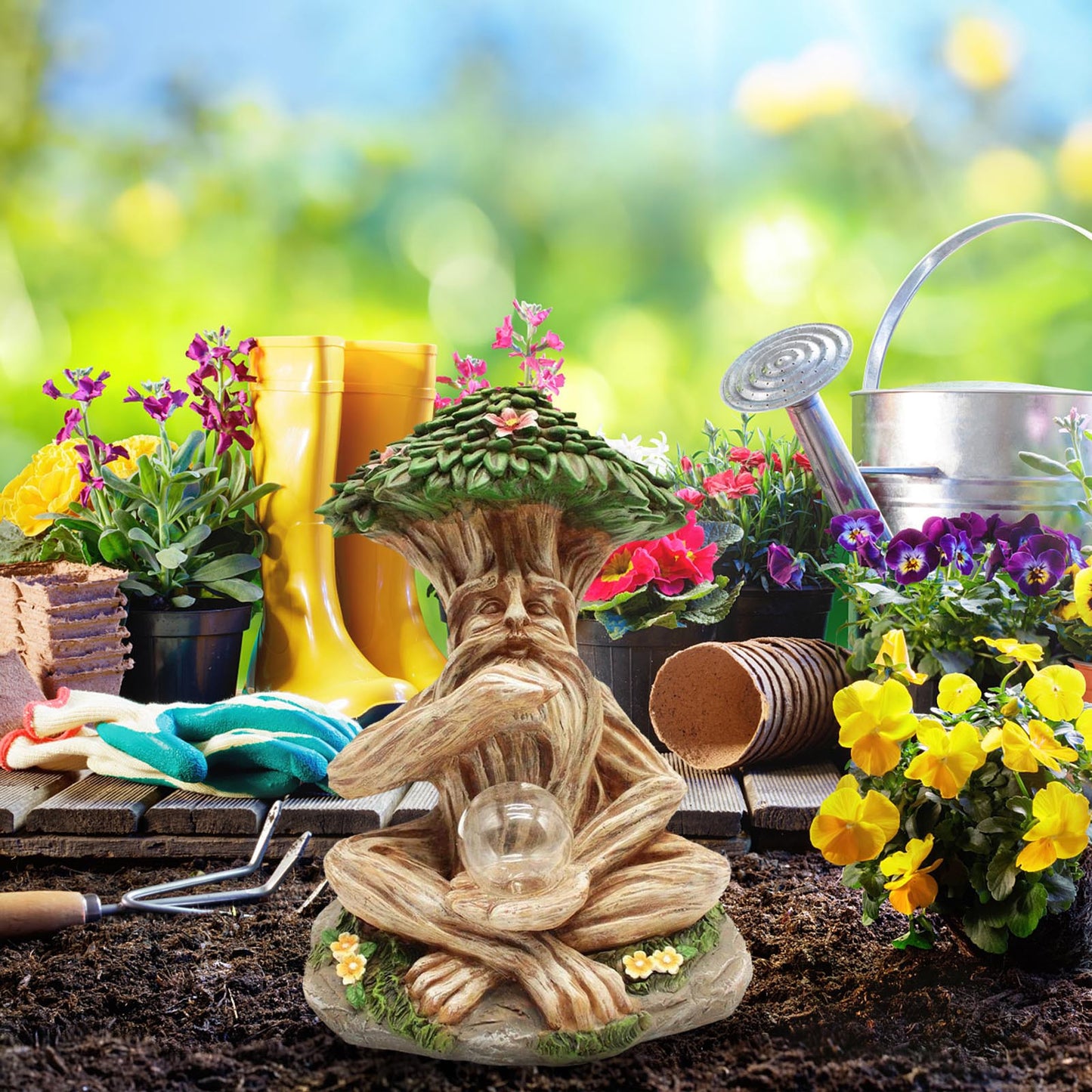 Garden Decoration LED Resin Ornament Sculptures