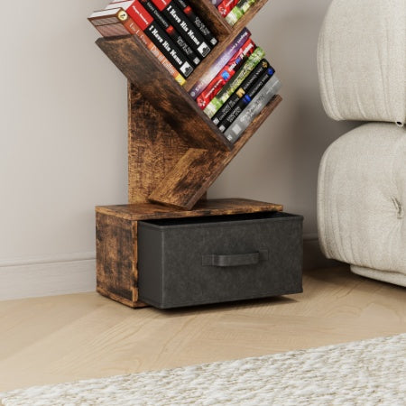 9 Tier Tree Bookshelf With Drawer Bookcase For Home Office