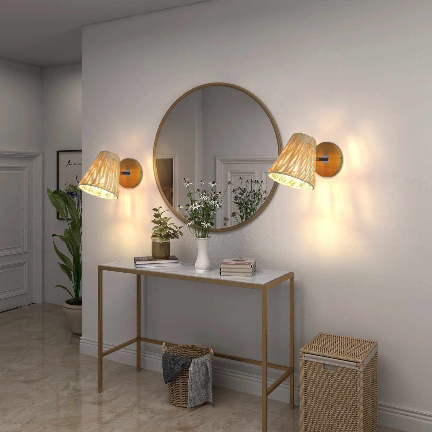 Rattan Wall Lamp Bedside Lamp